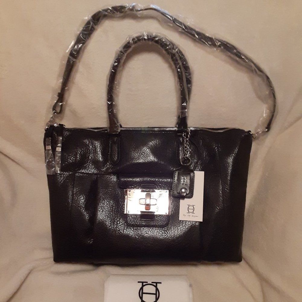 Joy Gryson large HO black leather tote